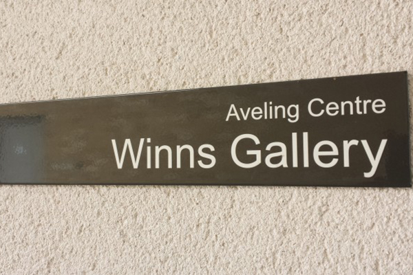 A sign outside the Winns Gallery